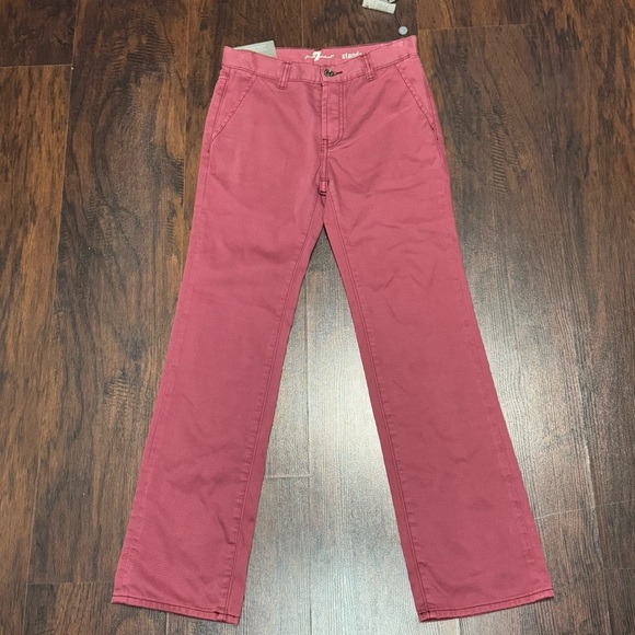 7 For All Mankind Standard Straight Leg Red Jeans Big Boys 10 women’s 25 NWT - Picture 2 of 15